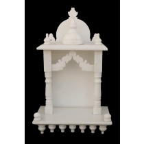 White Marble Home Temple Pooja Mandir small size 15 inches