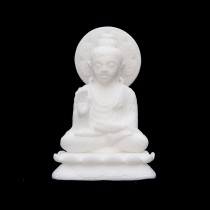 Buddha Statue Pure White Marble Full 6.5 inches