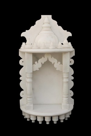 White Marble Home Temple Pooja Mandir small size 16.5 inches