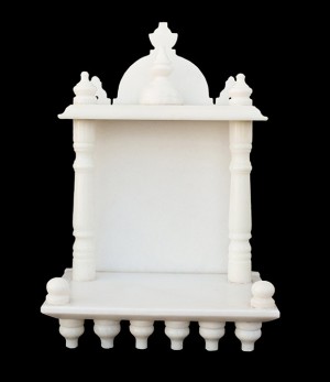 White Marble Home Temple Pooja Mandir small size 13.5 inches