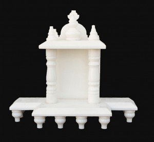 White Marble Home Temple Pooja Mandir small size 10.5 inches